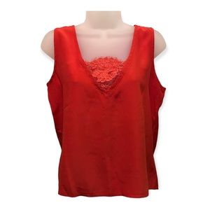 Cline-Kolarek Women’s Vintage Red Camisole 100% Rayon Sz Large